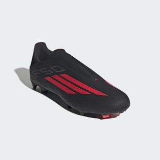 adidas Fussballschuh ADIDAS PERFORMANCE F50 LEAGUE, FESTE/GEMISCHTE B&Ouml;DEN, OHNE SCHN&Uuml;RUNG, Gr. 42,5, core schwarz, lucid rot, core schwarz, Synthetik, Textil