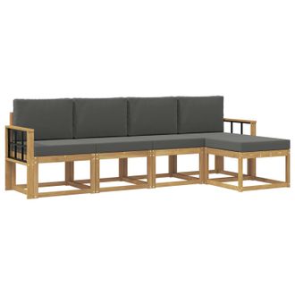 vidaXL Conjunto De Sof&aacute;s De Exterior 5 Pcs Blanco Y Antracita Vidaxl