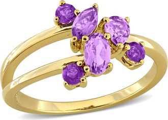 Mimi & Max Multi-Gem Cluster Split Shank Ring Sterling Silver