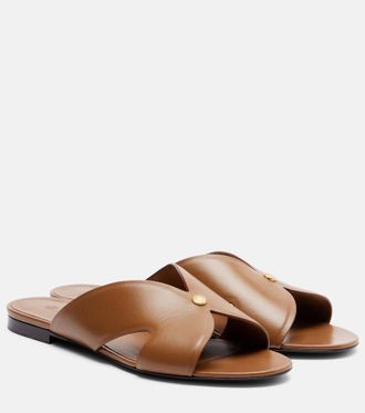 Loro Piana Vera leather slides