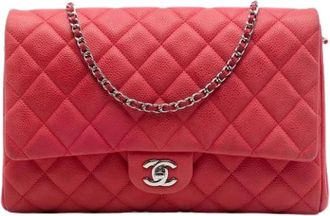 Chanel Pre-owned Vintage Flap Shoulder Bag - Dames - Vintage Schoudertas - Rood - ONE Size - Leer - Vintage
