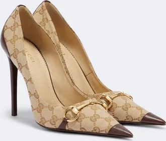Gucci Donna Horsebit GG Canvas pumps