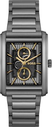 BOSS Principle Dress Multifunction Tank Bracelet Watch, 30.5mm x 42mm in Grey at Nordstrom