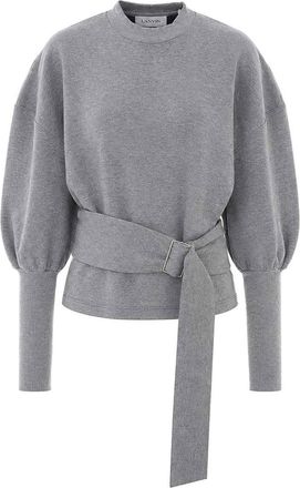 Lanvin Long-Sleeves Belted Sweatshirt
