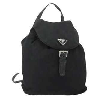 Prada Pre-owned Backpacks, female, Black, Size: ONE SIZE Pre-owned Nylon Backpack
