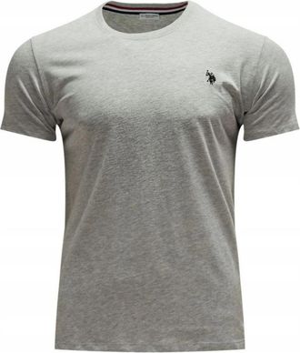 U.S.Polo Association Grijze Heren Katoenen Logo T-shirt - Heren - T-shirts - Grijs - L - Katoen - Tops