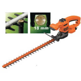 Black+Decker Recortadora De Setos El&eacute;ctrica De 450 W, Cuchilla De 50 Cm, Paso De 18 Mm - Compacta - Black & Decker