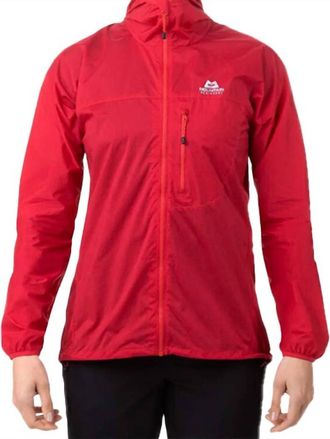 Mountain Equipment Aerofoil Full Zip Hooded Jacket In Capsicum Red