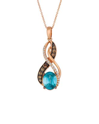 Le Vian Royal Blues 14K Rose Gold 2.18 Ct. Tw. Diamond & Blue Ziron Pendant Necklace