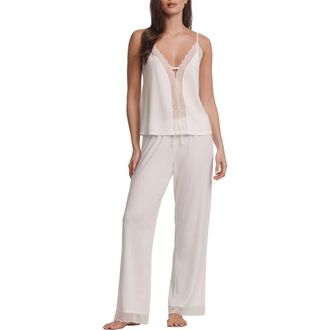 Eberjey Lara Long Pajamas in Ivory at Nordstrom, Size X-Large