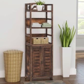 vidaXL Vidaxl - Mueble Expositor Madera De Paulownia Marr&oacute;n Oscuro 46x24x140 Cm