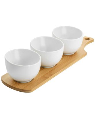Gibson Home Gracious Dining 4Pc Fine Ceramic Tidbit Bowl Set