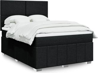 vidaXL Cama Box Spring Con Colch&oacute;n Tela Negro 140x200 Cm Vidaxl