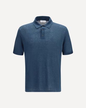 Roberto Collina Linen Polo Male 54