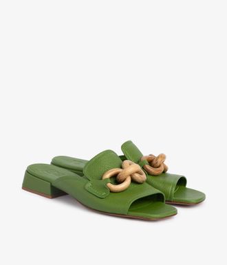 Pedro Garcia Slingback loafer in green leather | Enna | Spring Summer 2025