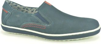 Fluchos Schoenen, Heren, Blauw, 43 EU, Leer, Printed Nubuck Loafers