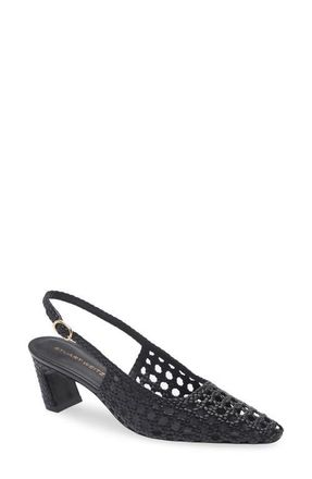 Stuart Weitzman Stassi Woven Slingback Pump in Black at Nordstrom, Size 10.5