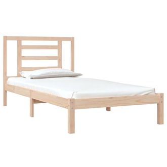 Berkfield Home Beautiful Bed Frame Solid Wood Pine 90x190 cm Single in Light Tan