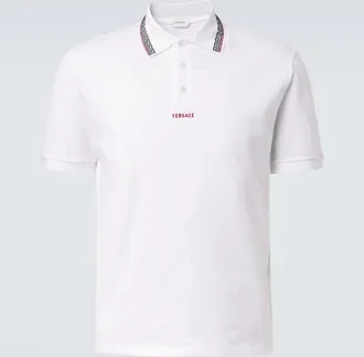 Versace Greca cotton piqu&eacute; polo shirt