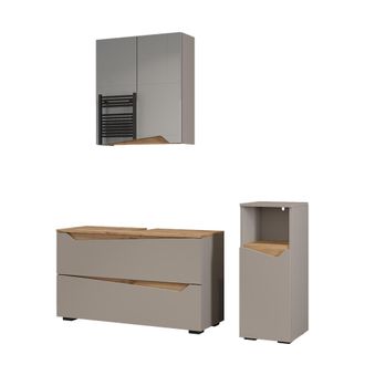 Vicco Conjunto De Muebles De Ba&ntilde;o De 3 Piezas Marelle, Gris/roble Artesanal, 3 Partes, Vicco