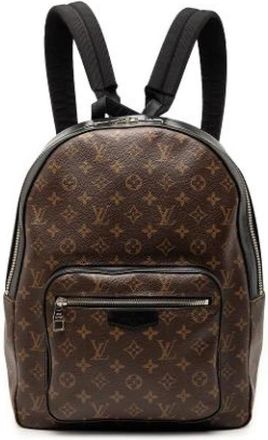 Louis Vuitton Pre-owned Louis Vuitton Josh Rugzak - Dames - Vintage Rugzakken - Bruin - ONE Size - Leer - Vintage