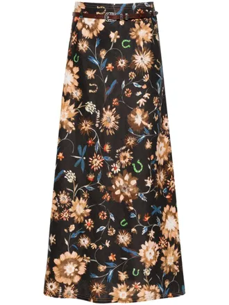 Dorothee Schumacher Gonna midi a fiori - Nero