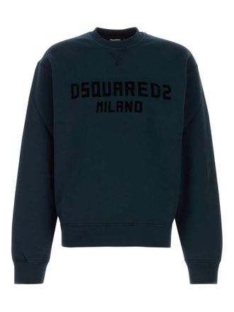 Dsquared2 Navy Blue Cotton Crewneck Sweatshirt