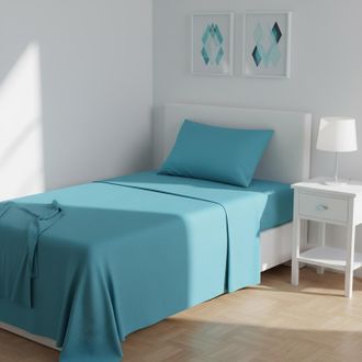 KASANOVA Completo letto singolo melange azzurro