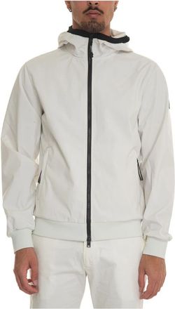 Woolrich Soft Shell Zip Hoodie Jacket - Heren - Vesten met rits - Wit - 2XL - Polyester - Hoodies & sweatvesten