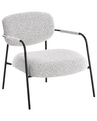 Beliani Sill&oacute;n tela negro blanco
