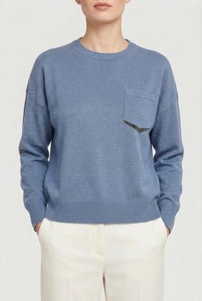 Brunello Cucinelli Blue Wool Relaxed Sweater, Size XXS