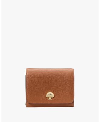 Kate Spade New York Womens Kayla Pebbled Leather Small L-Zip Wallet - Brown - One Size