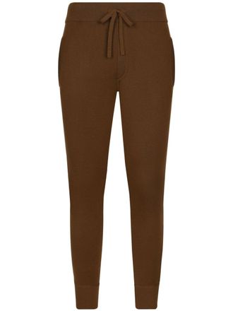 Dolce & Gabbana virgin wool-silk tapered trousers - Brown