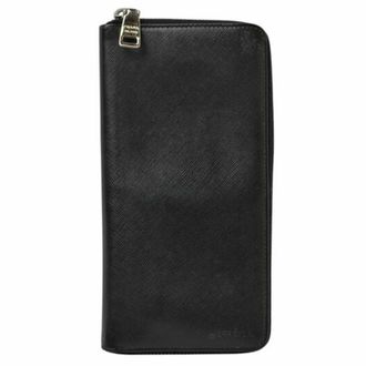 Prada Black Leather Long Wallet (Bi-Fold) (Pre-Owned)