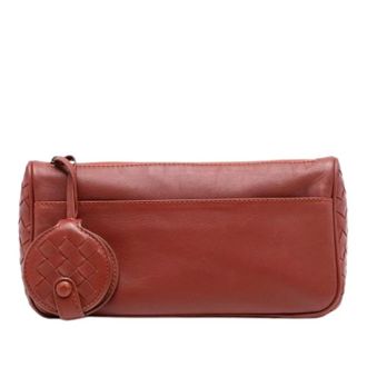 Bottega Veneta Pre-owned Clutches, female, Brown, Size: ONE SIZE Pre-owned Leather Pouch