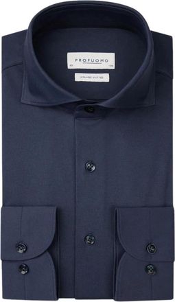 Profuomo Donkerblauw Overhemd Lange Mouw - Heren - Casual Overhemden - Blauw - XL - Overhemden