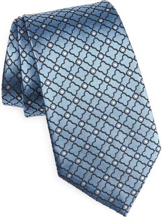 Ermenegildo Zegna Geometric Silk Jacquard Tie in Light Blue at Nordstrom