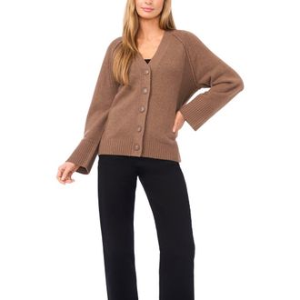 Halogen Raglan Sleeve V-Neck Cardigan in Mink Taupe at Nordstrom Rack, Size X-Large P