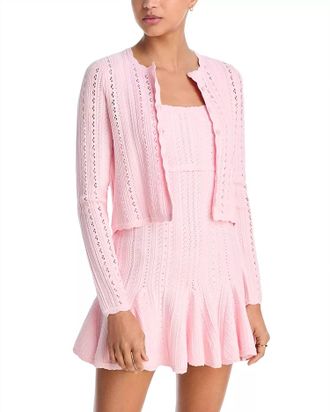 LoveShackFancy Peridot Knit Cardigan In Peach Sorbet