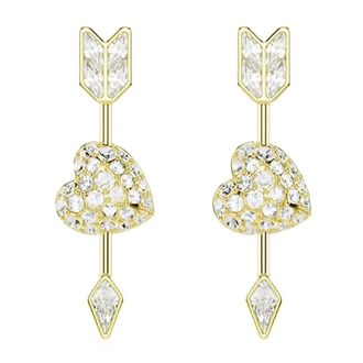Swarovski Cupidos Pijl Hart Oorbellen - Dames - Oorbellen - Geel - ONE Size - Accessoires