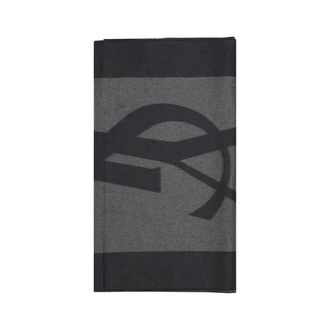 Saint Laurent Accessoires, Heren, Grijs, ONE Size, Cassandre Zijden Sjaal