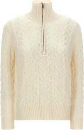 Max Mara Colle Knit - Dames - Coltruien - Wit - XS - Wol - Truien & Vesten