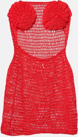 Anna Kosturova Camellia cotton crochet bustier dress
