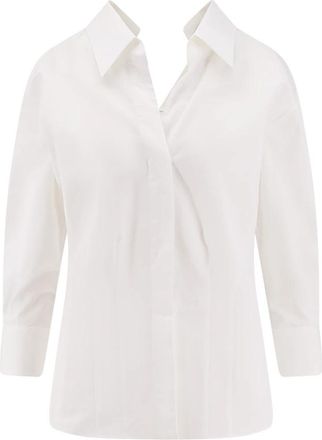 Givenchy Blouse met Open Kraag - Dames - Overhemden - Wit - 3XS - Katoen - Overhemden