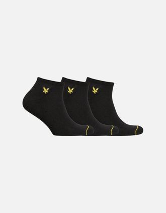 Lyle & Scott Lyle And Scott Mens 3-Pack Ross Trainer Socks, Black - Black/Black/Black - Size: 16/14.5/8/15/8.5/15.5/9/13/13.5/14/6.5/7/7.5/11.5/5/12/5.5/12.5/6/3