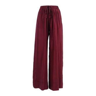 Forte_Forte Wide Trousers, female, Red, Size: M Pantalone Coulisse Habotai Seta