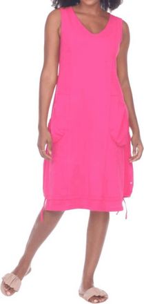 Neon Buddha Tropical Rain Midi Dress In Glam Pink
