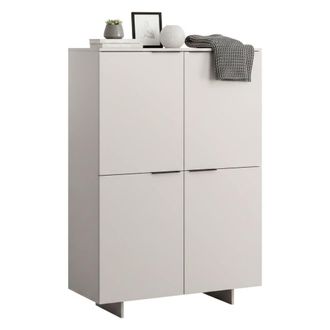 Dmora Aparador Colonno, Aparador De Sal&oacute;n Con Cuatro Puertas Batientes, Elevado Del Suelo, 100x42 H145 Cm, Beige