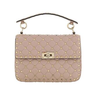 Valentino Garavani Handbags, female, Pink, Size: ONE SIZE Studded Quilted Shoulder Bag