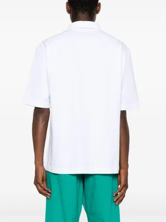 Marni Logo-Patch Organic Cotton Polo Shirt - White